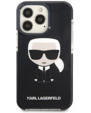 Калъф Karl Lagerfeld - Ikonik Karl, iPhone 13 Pro Max, черен